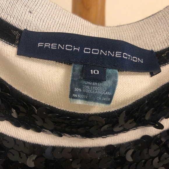 DEAL!!Vintage look cream, black sequins striped fun dress, 10 but fits like 8/6 - Picture 3 of 6